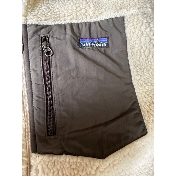 Patagonia Retro-X Vest Fleece/Sherpa Natural Deep Pile Cream Oatmeal Brown Sz XL - Picture 3 of 5